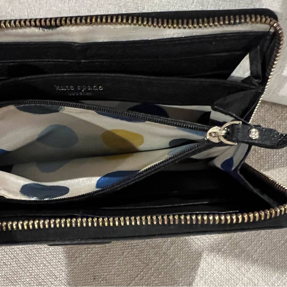 Kate Spade Continental Zip-around Black Leather Wallet - Picture 12 of 13